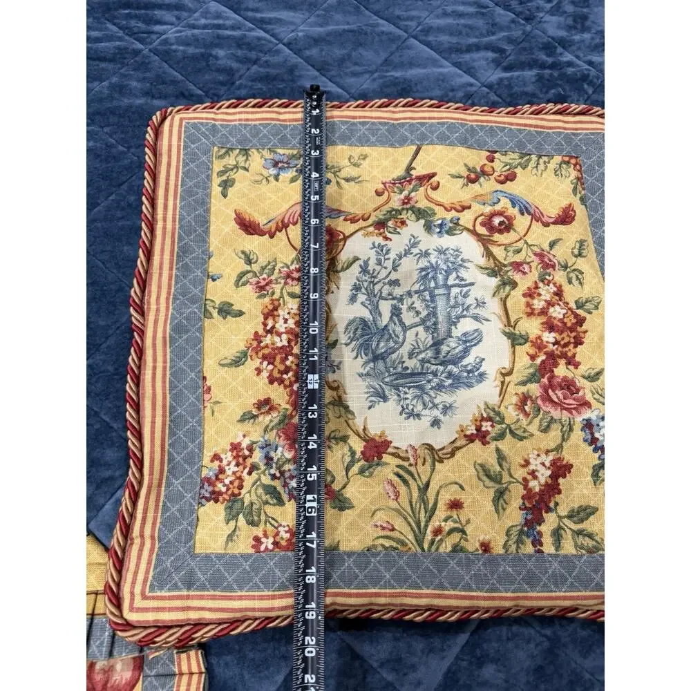 VTG Jane Wilner Rooster French Cottage Toile 7 Piece Duvet Set Shams King